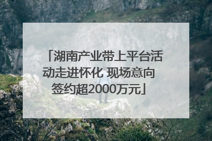 湖南产业带上平台活动走进怀化 现场意向签约超2000万元